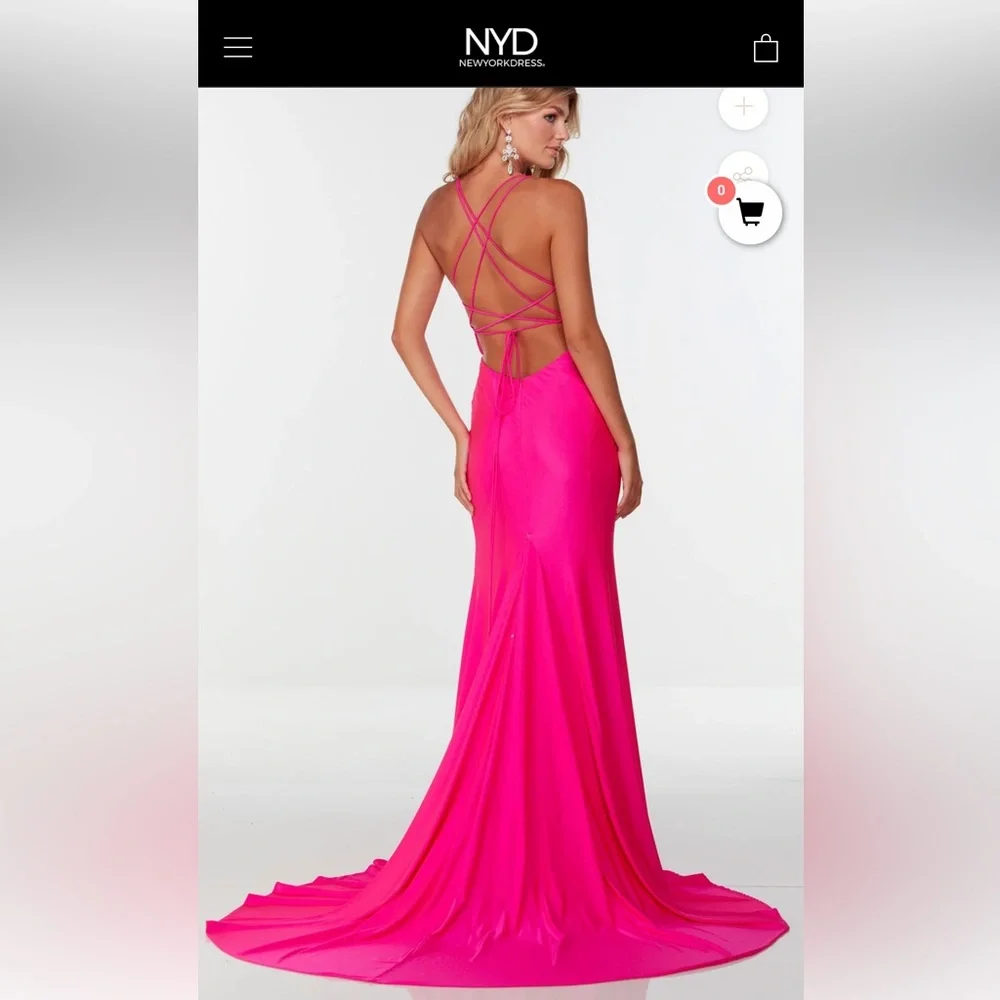 Elegant Pink Evening Gown - Picture 3 of 5